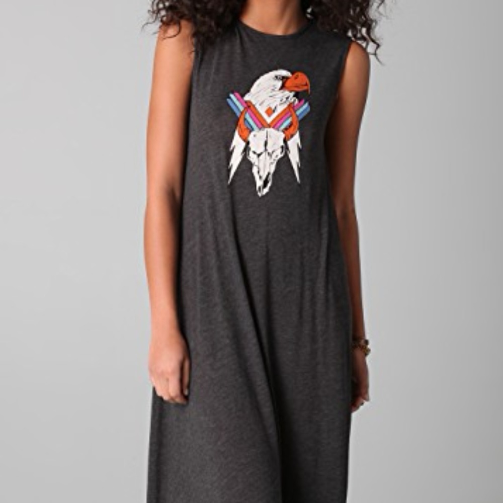 Wildfox Couture Eagle Skull Maxi Sleeveless Dress
